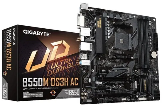 GIGABYTE B550M DS3H AC Moederbord - AMD B550 - AMD AM4 socket - DDR4 RAM - Micro-ATX