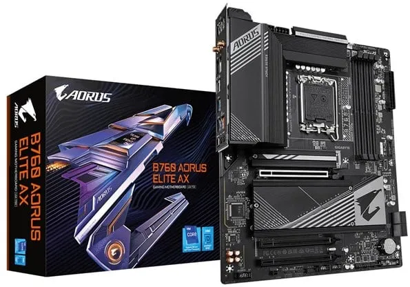 GIGABYTE B760 AORUS ELITE AX Moederbord - Intel B760 - Intel LGA1700 socket - DDR5 RAM - ATX