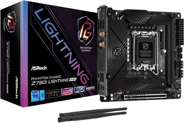 ASRock Z790I PG LIGHTNING WIFI Moederbord - Intel Z790 - Intel LGA1700 socket - DDR5 RAM - Mini-ITX