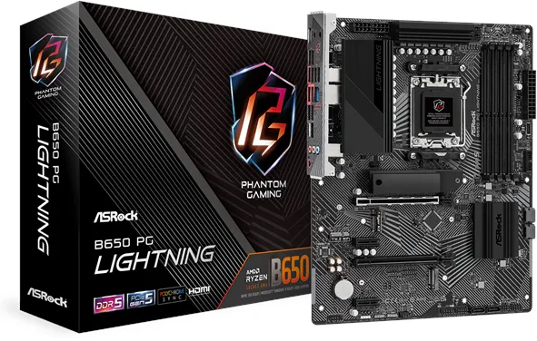 ASRock B650 PG Lightning Moederbord - AMD B650 - AMD AM5 socket - DDR5 RAM - ATX
