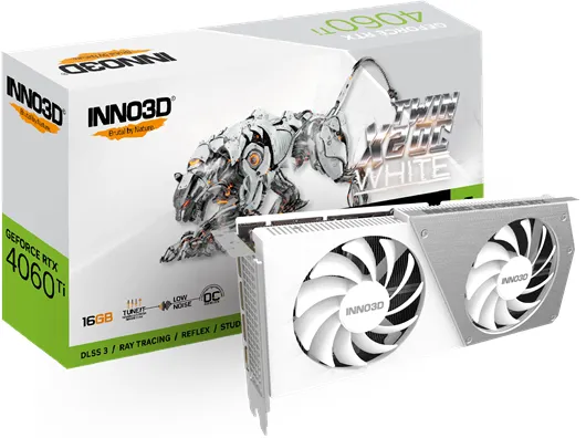 Inno3D GeForce RTX 4060 Ti Twin X2 OC White - 16GB GDDR6 RAM - Grafische kaart