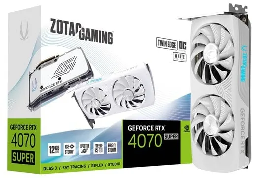 ZOTAC GeForce RTX 4070 SUPER Twin Edge OC White - 12GB GDDR6X RAM - Grafische kaart